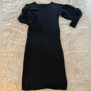 Express Elegant Black Bubble Sleeve Dress